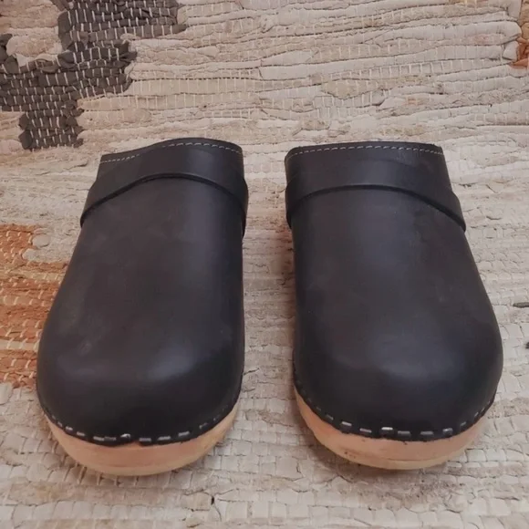 Lotta From Stockholm Black Leather Clogs size 43/11.5 - Picture 3 of 10